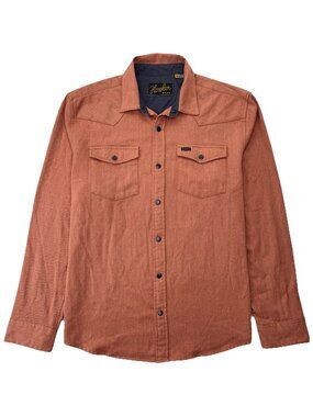 Howler Brothers Stockman Stretch Snap Shirt Men M Burnt Orange Huckberry Western